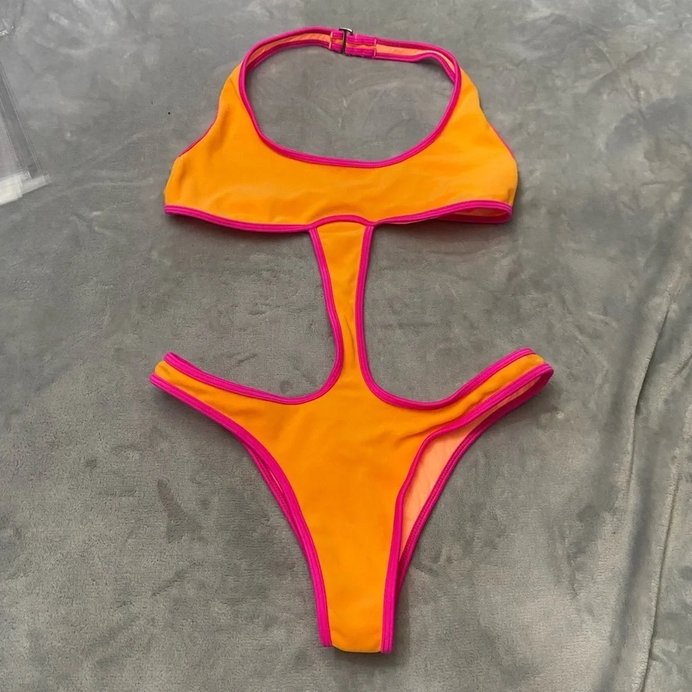 New! Frankie’s bikinis Hayes Terry Monokini One Piece Swimsuit 24115